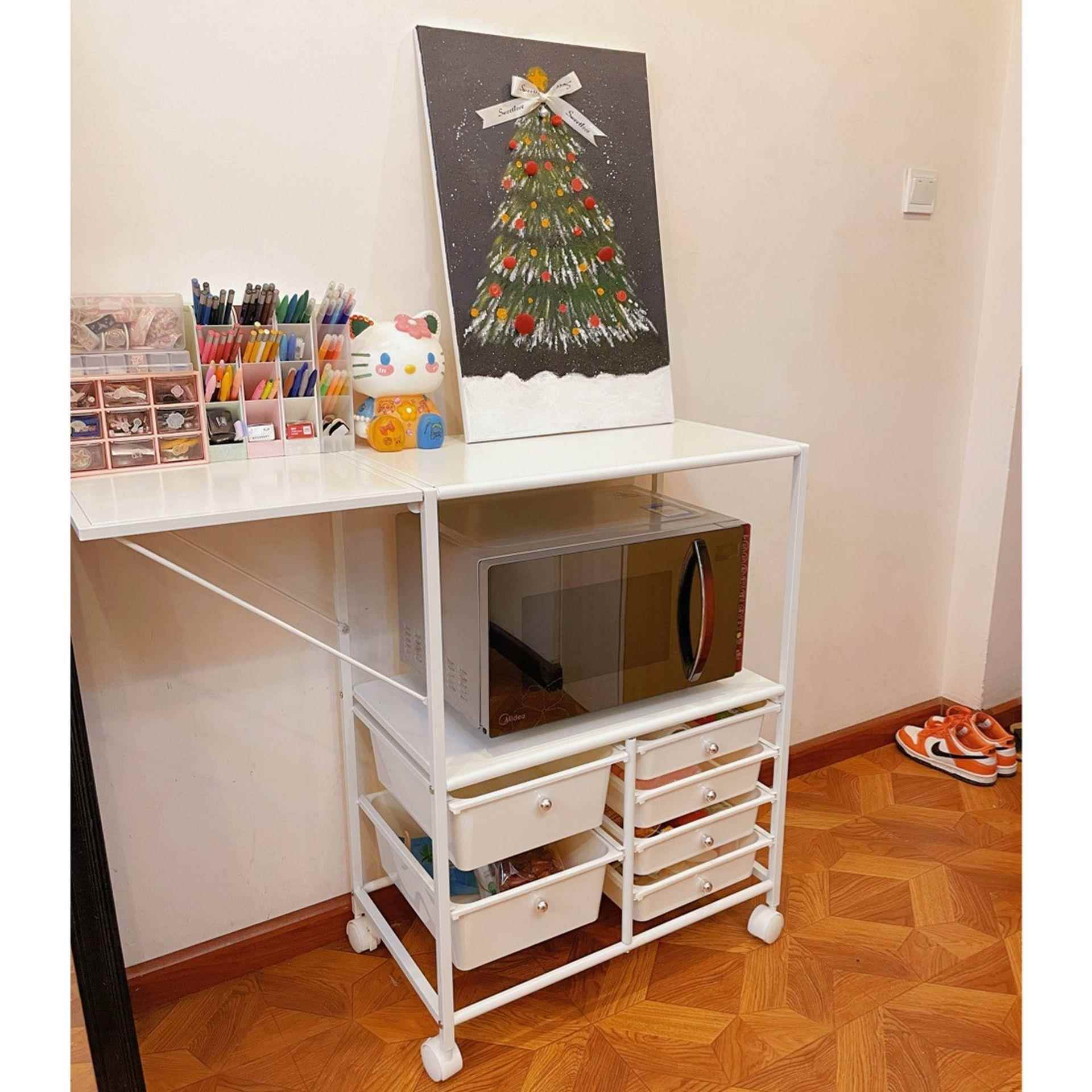 轮可移地动书架置物架儿童玩具收架多层家用纳小推MWJ车带落简易