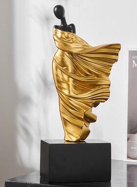 现代艺术女人物奖杯定制摆件高级感小众雕塑轻奢高档酒柜软装饰品