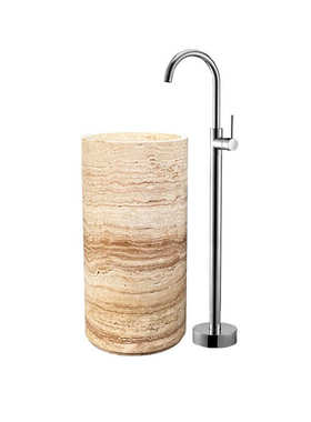 盆灰立柱米现代阳台台柱黄木纹盆一体雅兰圆柱水晶简约石洞盆