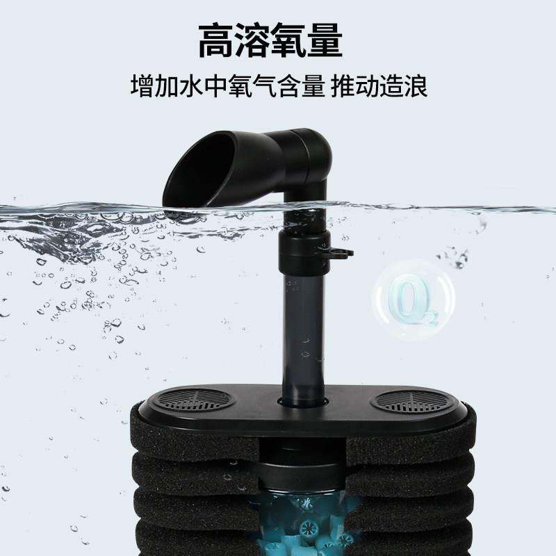 水妖过滤器鱼缸动过滤环制氧QBVAll氧气泵精静音水循三合一气吸便