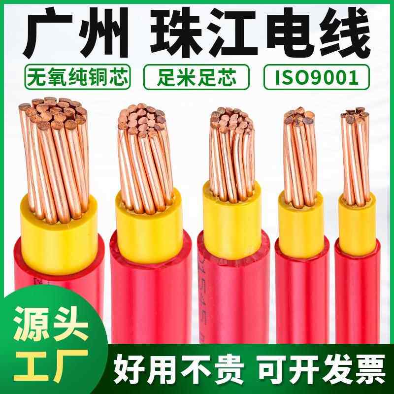 广州珠江电线BVV10/16/25/35/50/70平方国标阻燃铜芯双塑电线电缆