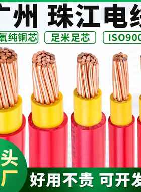 广州珠江电线 线BVV10/16/25/35/50/70平方国标阻燃铜芯双塑电线