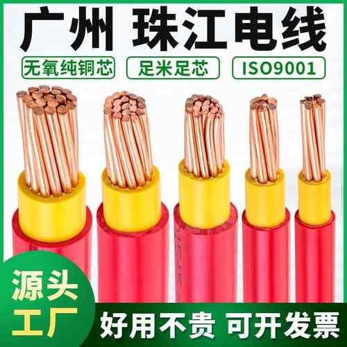 广州珠江电线 线BVV10/16/25/35/50/70平方国标阻燃铜芯双塑电线