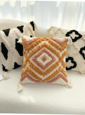 cushion cover pillow case cushion tassels 绒菱形毛绒枕头枕套