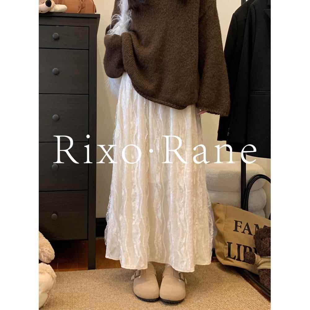 法国Rixo Rane舒适仙女风⭐法式肌理感半身裙显瘦温柔a字蕾丝长裙