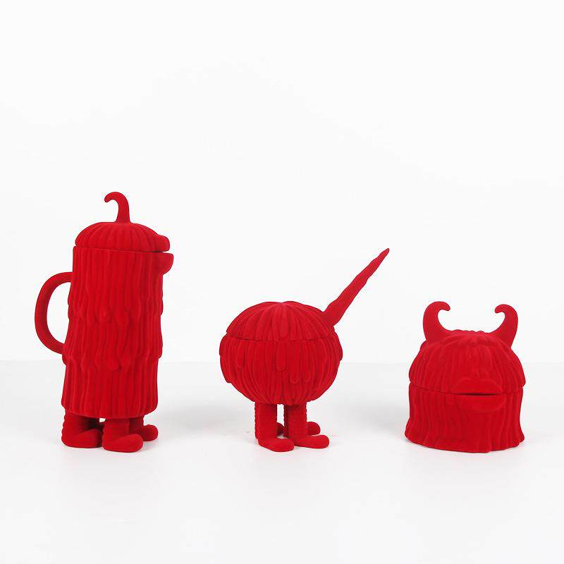 现代轻奢储物罐创意独角兽摆件客厅玄关酒柜样板间植绒工艺品家居