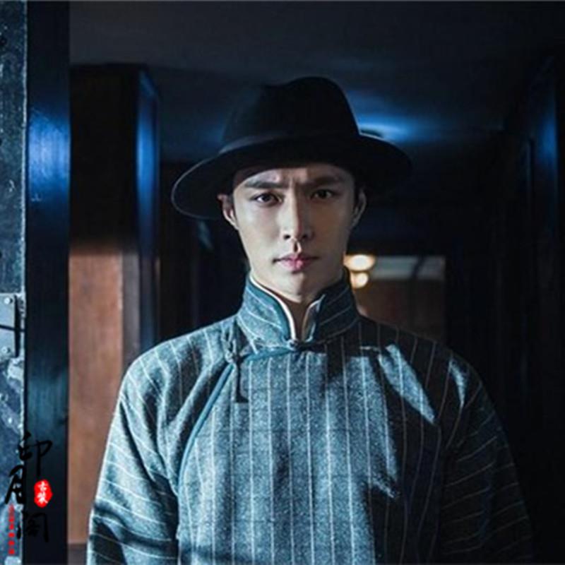 正品视古老九二月同影款古装装男民国长衫长袍中国风演红出服