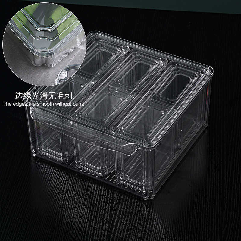 10个装冰箱收纳盒带盖子可堆叠冰箱盒水果储存容器蔬菜水果冷冻盒