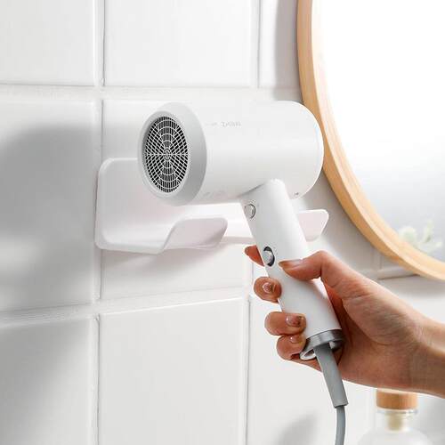 Wall-Mounted Bathroom Storage Rack for Hair Dryer, No-Drill