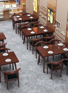 快餐桌a33tAm7B椅组合吃烧烤桌店早餐甜品店餐厅食堂餐桌椅商椅用