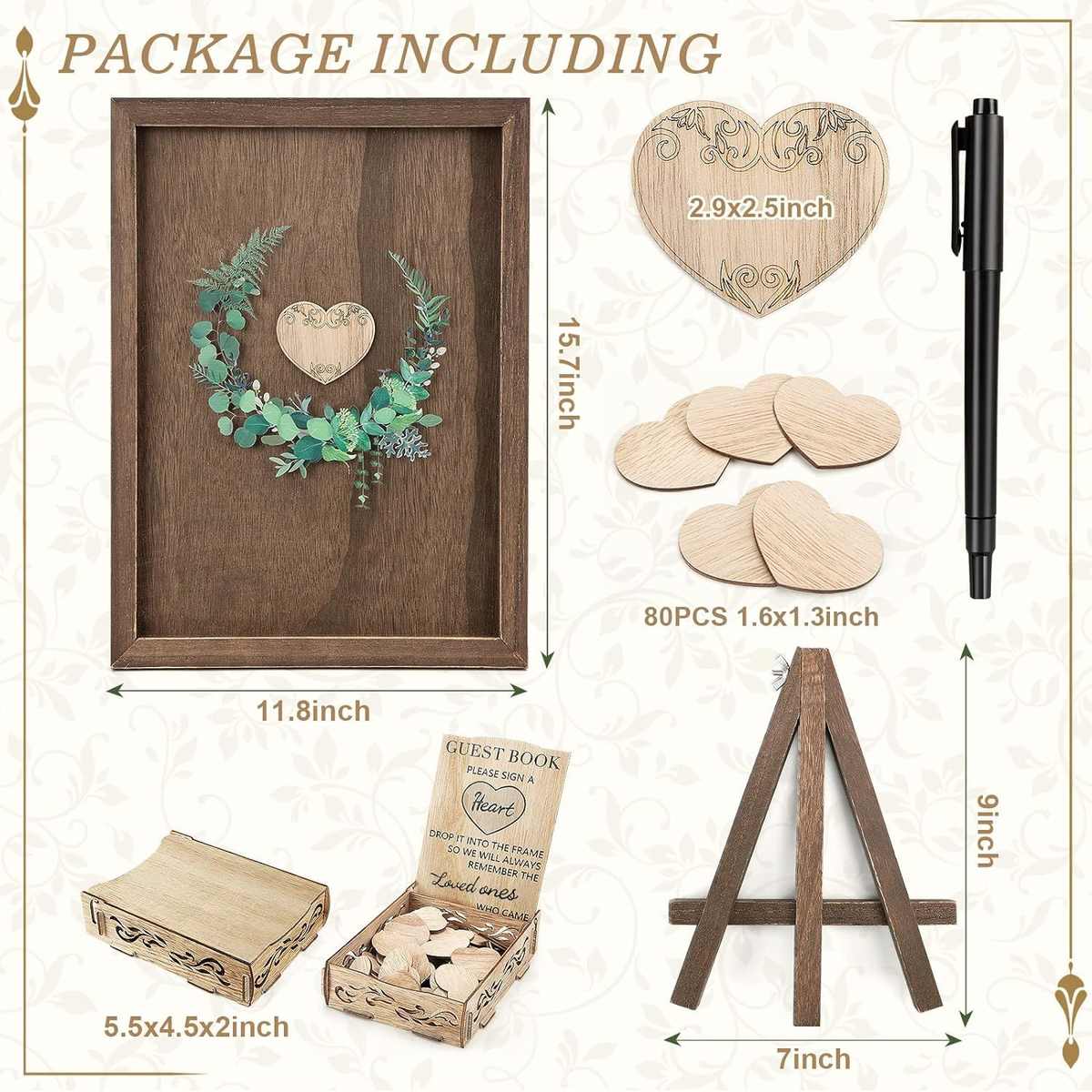 森系木质婚礼签到台装饰摆件松木相框结婚签到框创意婚礼装饰布置