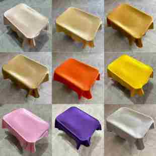 亮面色丁颁奖托盘布银色长方形节庆装饰 红色橙色裁剪加工托盘布