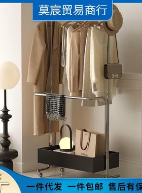中古锈钢衣帽衣架收纳移动高档不挂架家用卧室落HPD地隔可夜次净