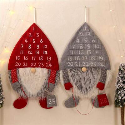 Plush Faceless Santa Advent Calendar Christmas Tree Wall