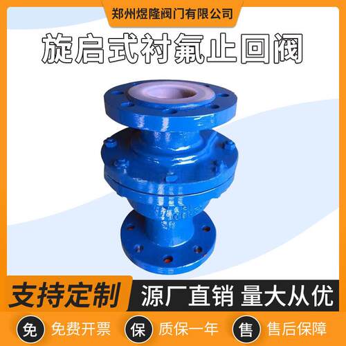 H44F4/F46旋启式衬氟止回阀铸铁不锈钢法兰双瓣止回阀