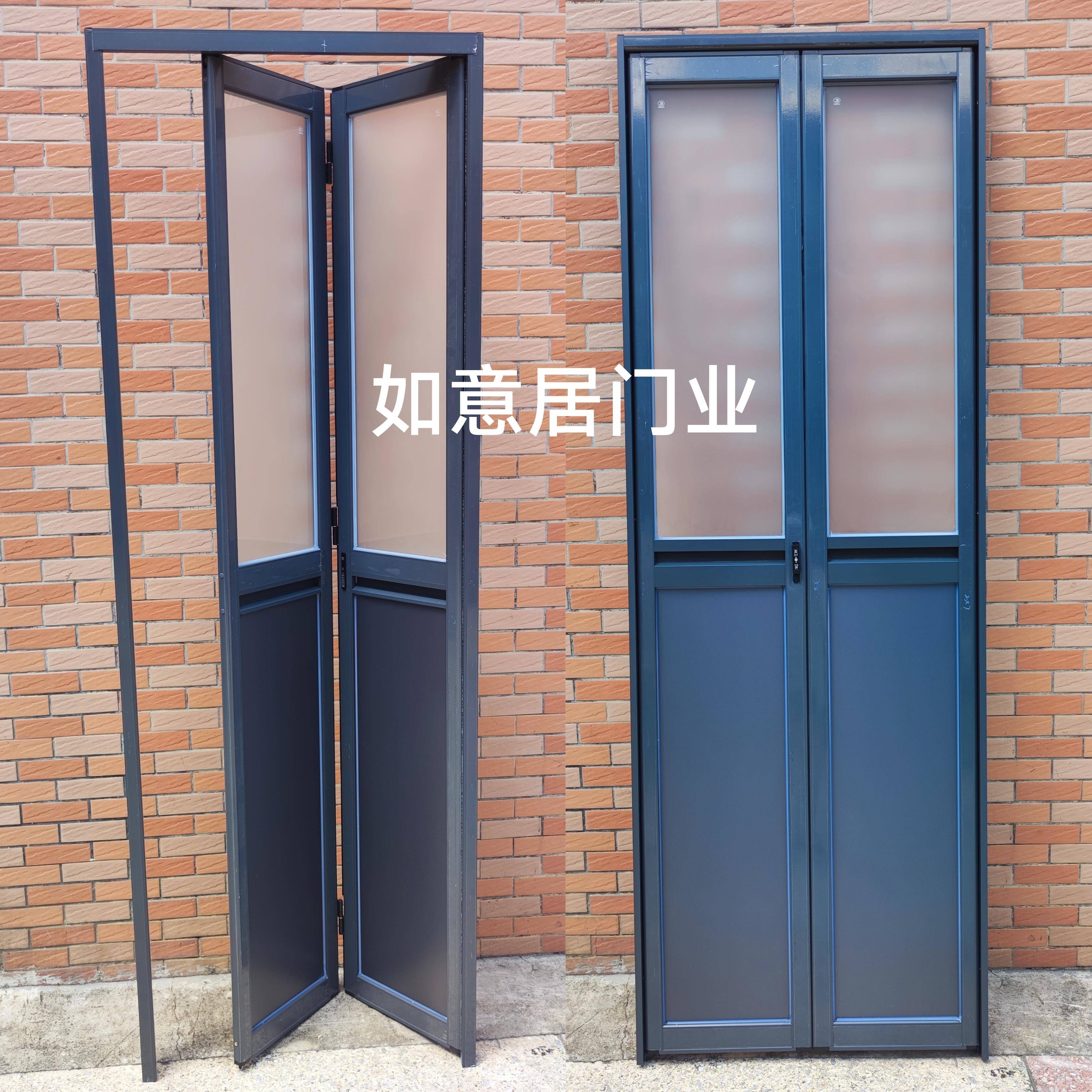 折叠门浴室卫生间厕所门厨房阳台推拉门铝合金洗手间淋浴吊轨折门