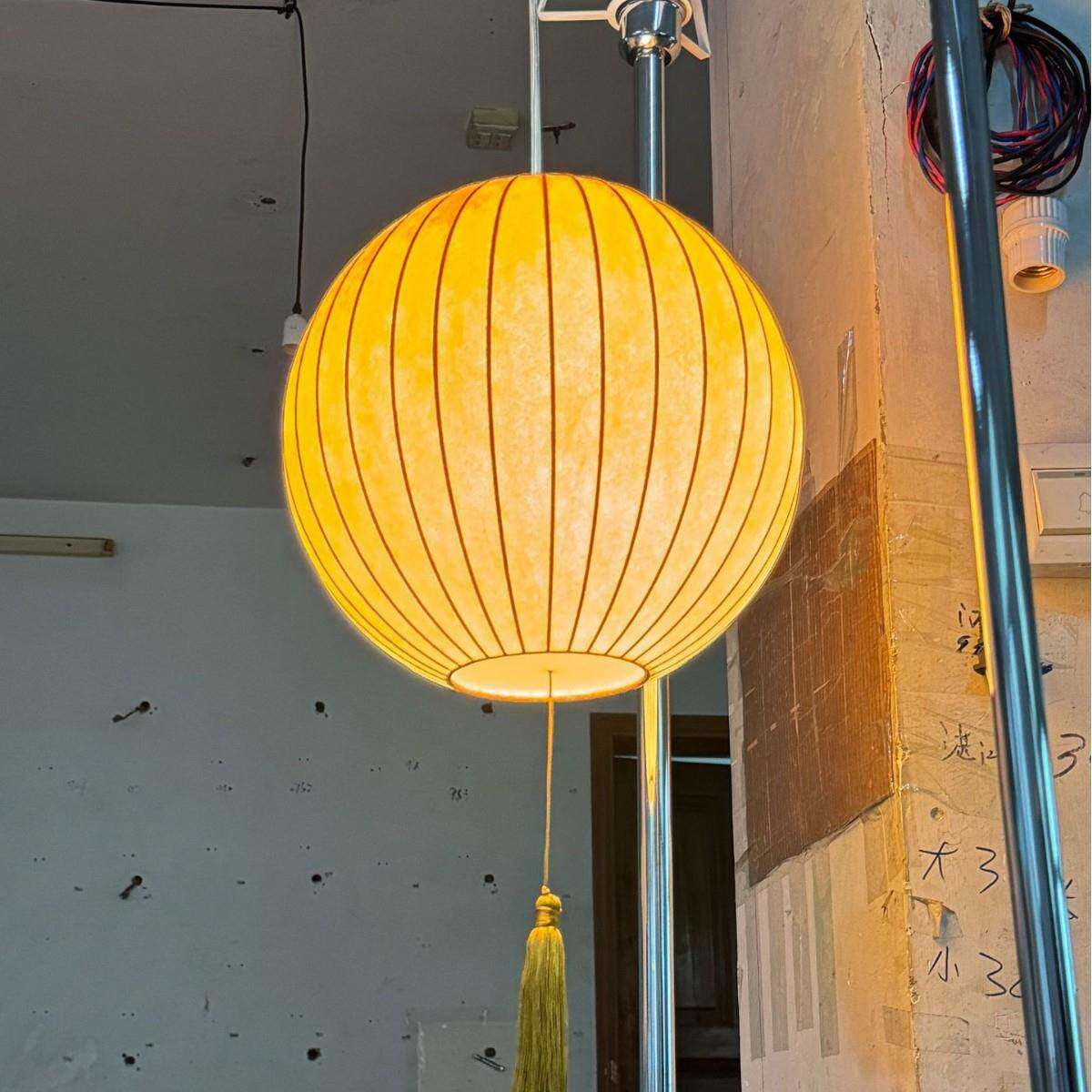新中式圆中国古风红灯笼节日装饰美陈古街长廊屋檐挂饰圆形吊灯亮