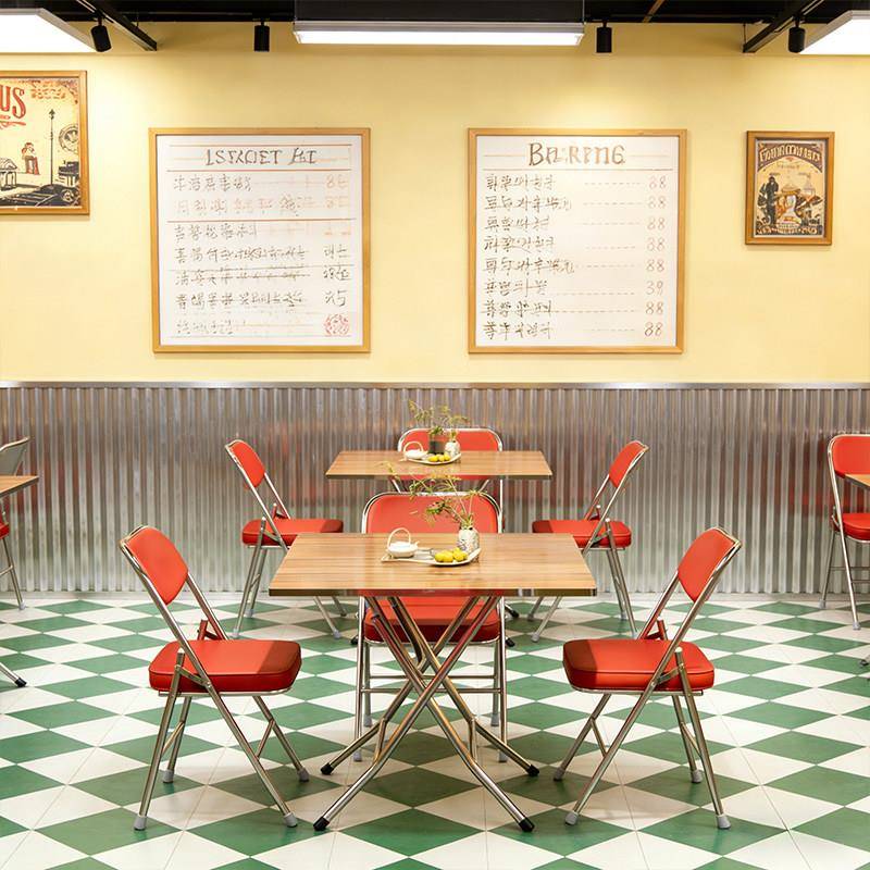 港式茶餐厅桌椅商用餐饮大排档桌椅市井外摆折叠桌地摊火锅店桌子