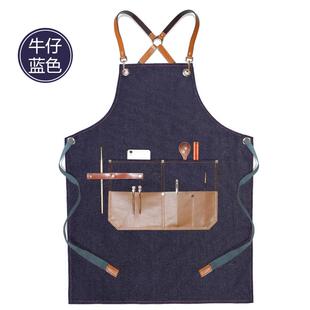 正品防水围裙定制型印logo发师理髲店匠人手女工 绘画画美术男工