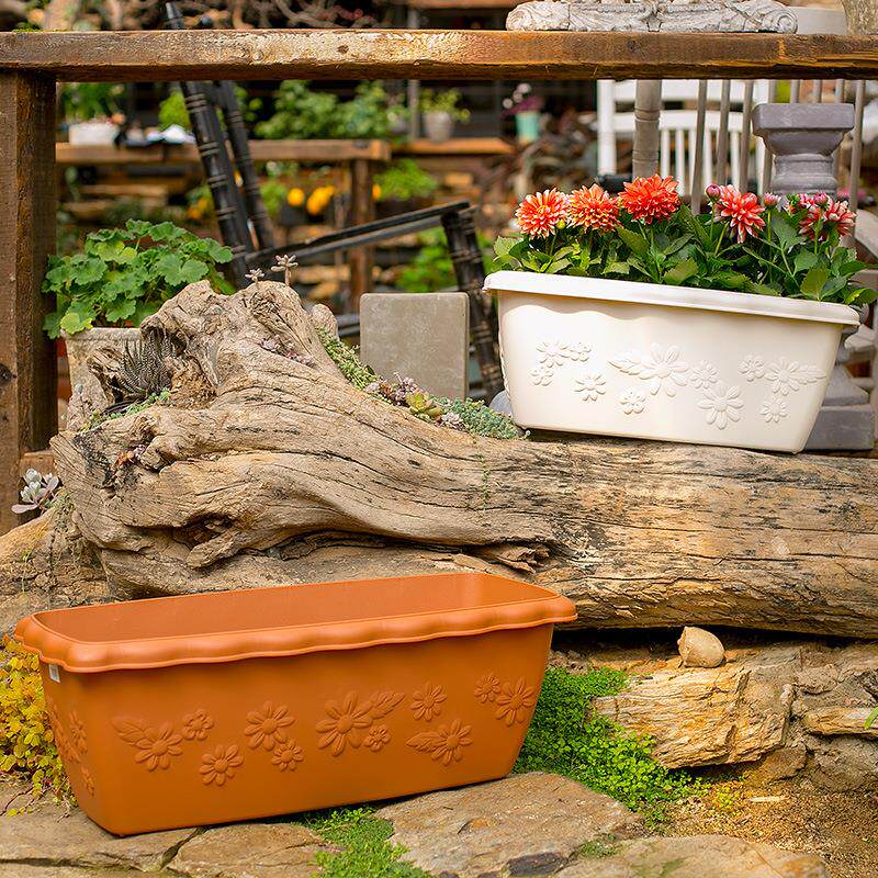 爱丽思花盆长方形塑料月季菜盆种花盘壁挂蔬菜种植箱阳台种菜树脂