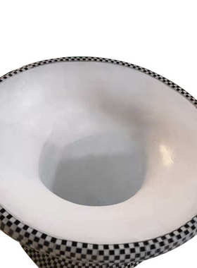 简约白色砂岩贴珠细玻璃花器干花插花客厅装饰品摆件落地大花瓶