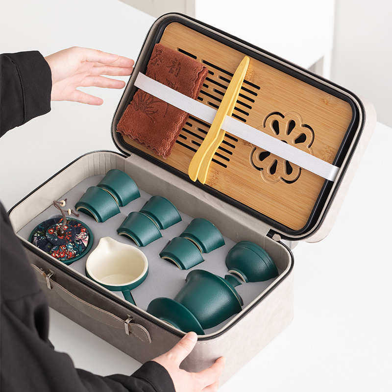 户外便捷式旅行功夫茶具套装陶瓷快客杯泡茶壶活动礼品批发印logo,餐饮具,旅行茶具,淘宝优惠券,粉丝福利购,淘宝优惠卷