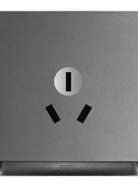 TNC开关插座Q6系列大面板魅影暗装墙壁盖板灰色16A空调插