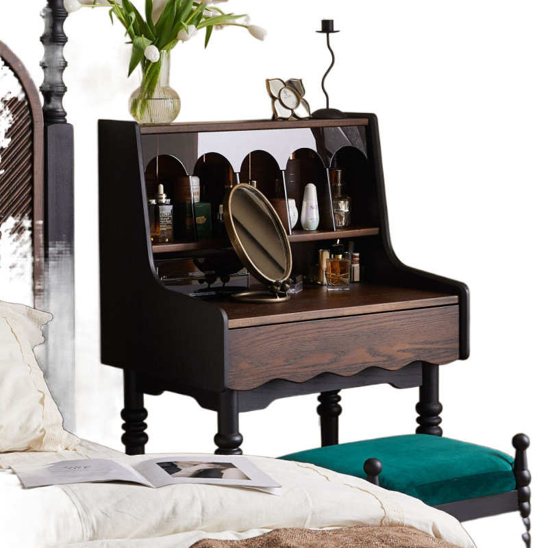 法式复古实木梳妆台化妆台美式小户型卧室简约现代小户型家用桌子