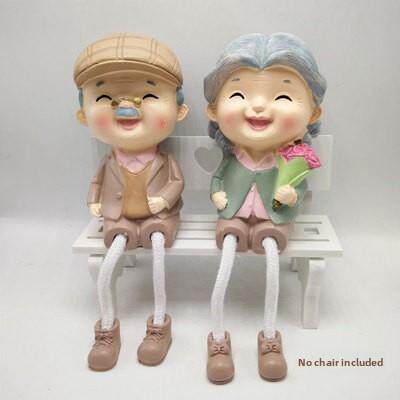 老人包邮老头老太太树脂摆件吊脚娃娃新房婚房夫妻装饰品人物创意