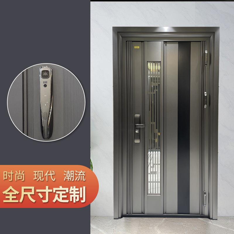 韩式不锈钢304防盗门 智能锁甲级安全家用门别墅推拉单开门入户门
