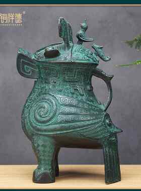 仿古铜青铜器妇好鸮尊工艺品摆件 纯铜 合金好鸮尊办公室文玩摆件