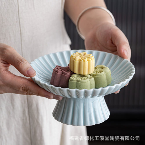 水果盘陶瓷高脚茶点大号果盘果篮