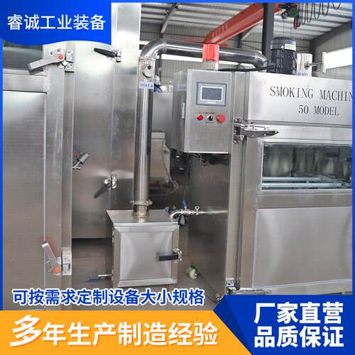 自动内蒙牛肉干腊肉红肠烟熏炉果木熏糖熏全自动烤鸭烤鸡烟熏机