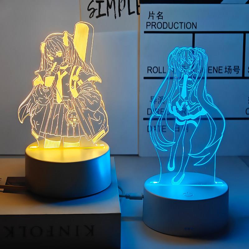 初音未来手办周边公仔玩偶实物摆件卧室床头氛围小夜灯送闺蜜