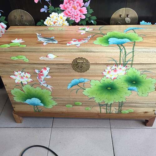 樟卧室香木私房箱手字画箱收纳储式物家居用品樟木嫁妆绘箱ZMX2中