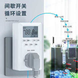 预约定时器开关插座智能控制器鱼缸自动通断电时控循环电动车电源