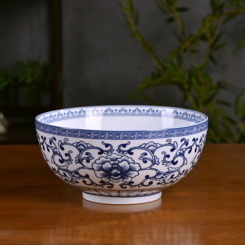 正宗景德镇高温青花陶瓷大面碗中式家用大号面碗汤碗汤盆彷古餐具