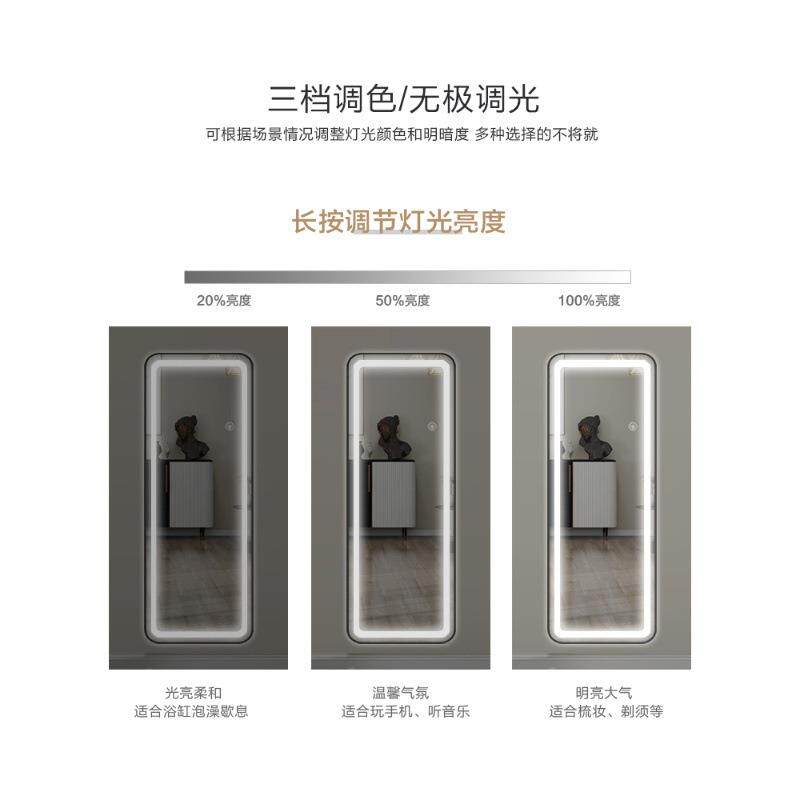 智能全身镜落衣地镜卧室家用试镜女0705穿衣镜壁L挂D灯E挂墙镜子