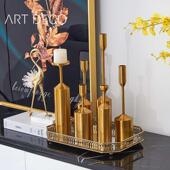 厂家直销金属烛台六件套北欧轻奢浪漫道具烛光晚餐铁艺小摆件