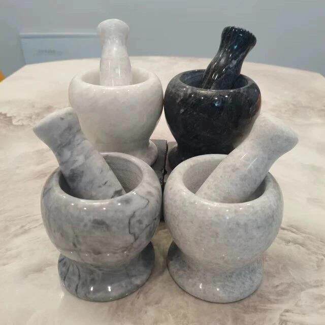 天然大理石捣蒜神器家用手动捣蒜器蒜泥器捣蒜罐压蒜器擂钵蒜臼kw
