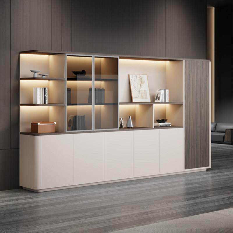 办公室文件柜木质资料柜落地式资料储物柜现代简约靠墙隔断柜