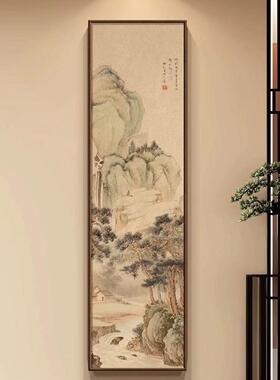 松崖观瀑宋代美学玄关挂画新中式竖版办公室大堂背景墙山水装饰画