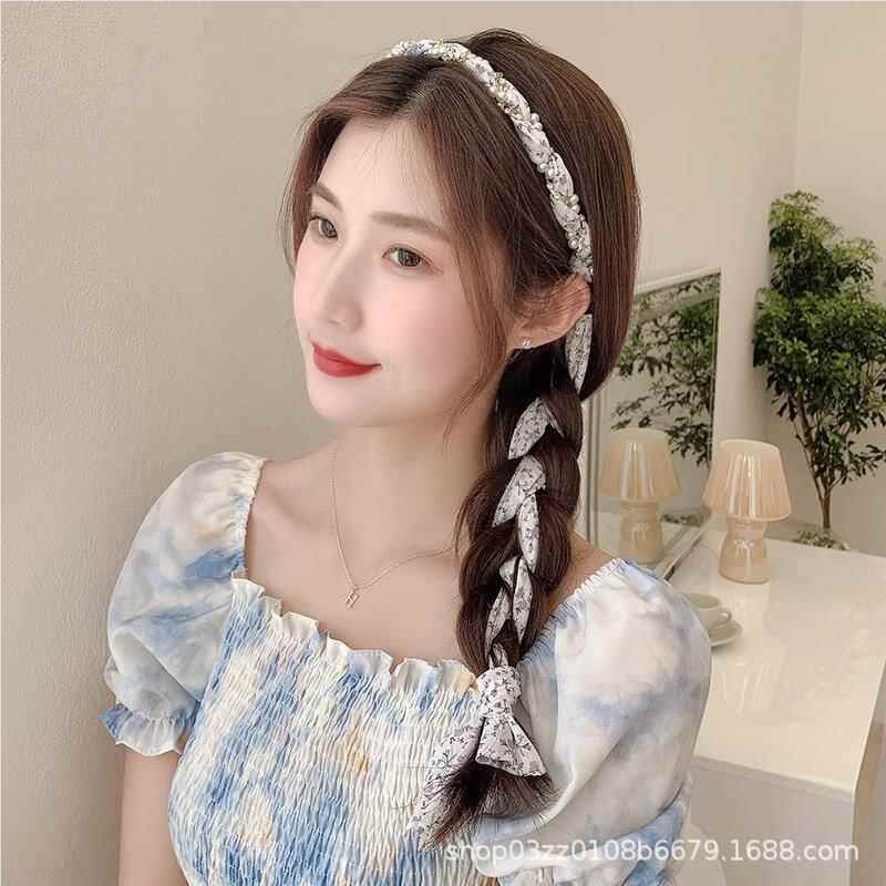 碎花编发箍带绑头发丝卡女超仙发带式发001箍带压发发飘带头饰发