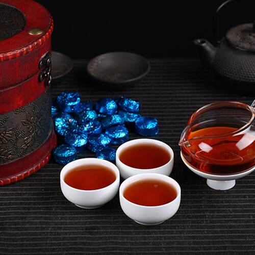 云南普洱茶 糯香熟沱500g复古皮桶装 普洱茶叶迷你小沱茶
