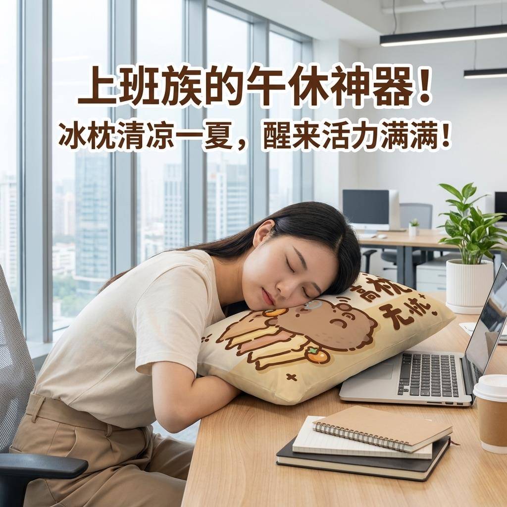 枕头成人儿童冰枕办公室午睡枕降温冰凉水枕头免注水学生冰枕头
