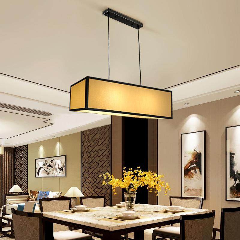 新中式吊灯客厅灯具长方形铁艺仿古吧台灯饰现代简约二头餐厅吊灯