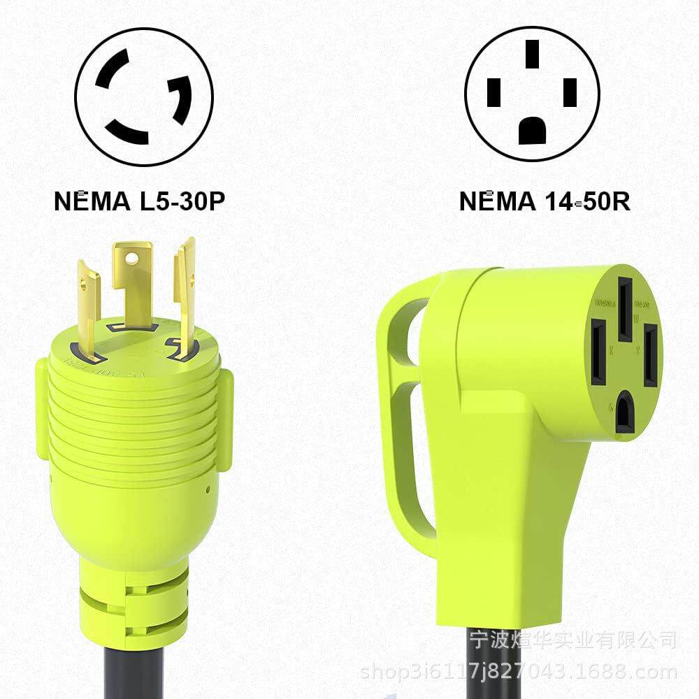 美式三芯自锁插头电源线 美规30A大功率公母对插L5-30P/N14-50R