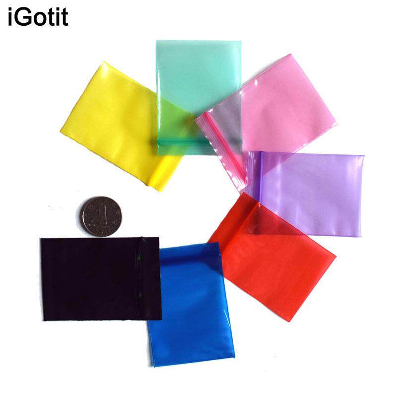 彩色自封袋透明pe塑料袋红蓝黄绿粉紫黑色封口袋服装五金包装颜色