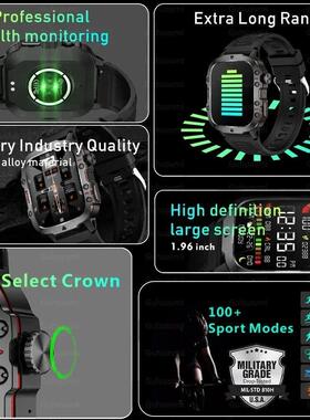 For hua Xiaomi 1.96 Inch Screen Smart Watch Mens Bluetooth C