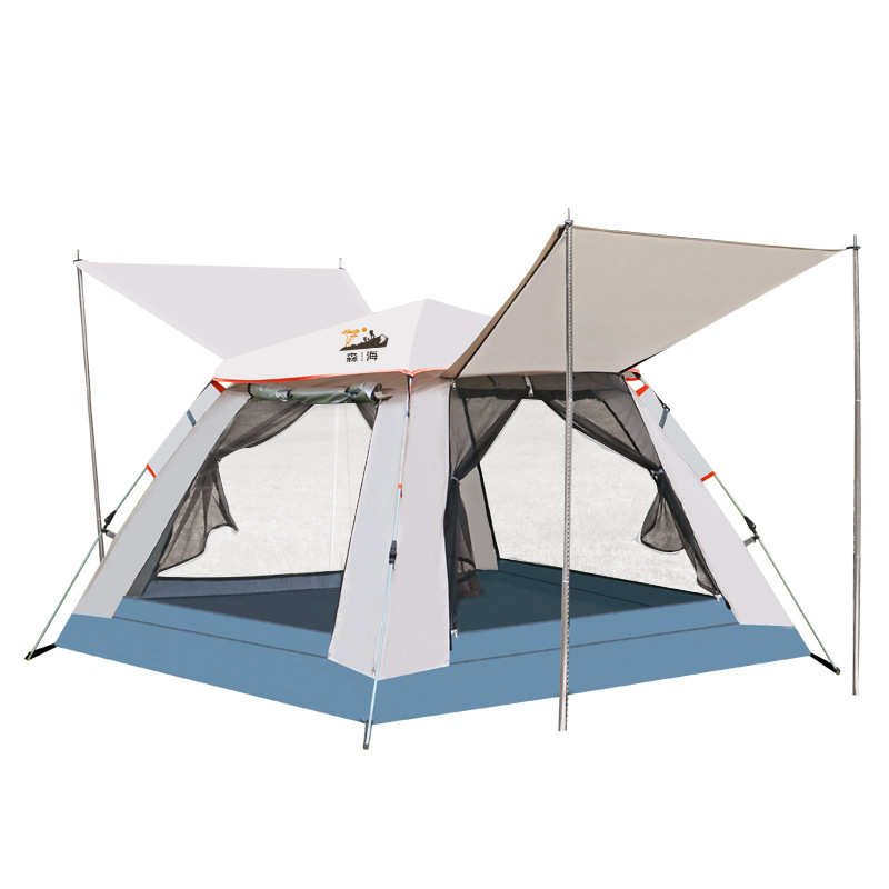 速帐篷野营帐篷开防晒便携式双门登山户外露营折叠批发全自动防雨